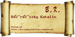 Böröczky Katalin névjegykártya