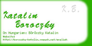 katalin boroczky business card